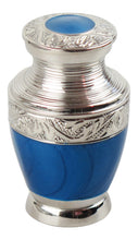Miniature Blue and Silver Olympia Keepsake Urn