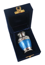 Miniature Blue and Silver Olympia Keepsake Urn