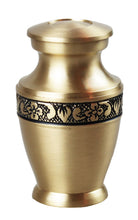 Miniature Gold with Black Pattern Olympia Keepsake Urn with Optional Personalised Engraving