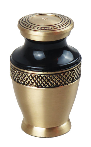 Miniature Black and Gold Olympia Keepsake Urn with Optional Personalised Engraving