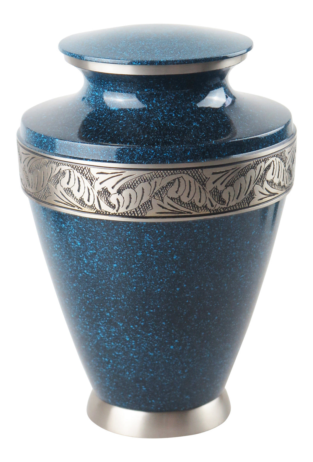 Large Blue and Silver Night Sky Olympia Adult Brass Urn