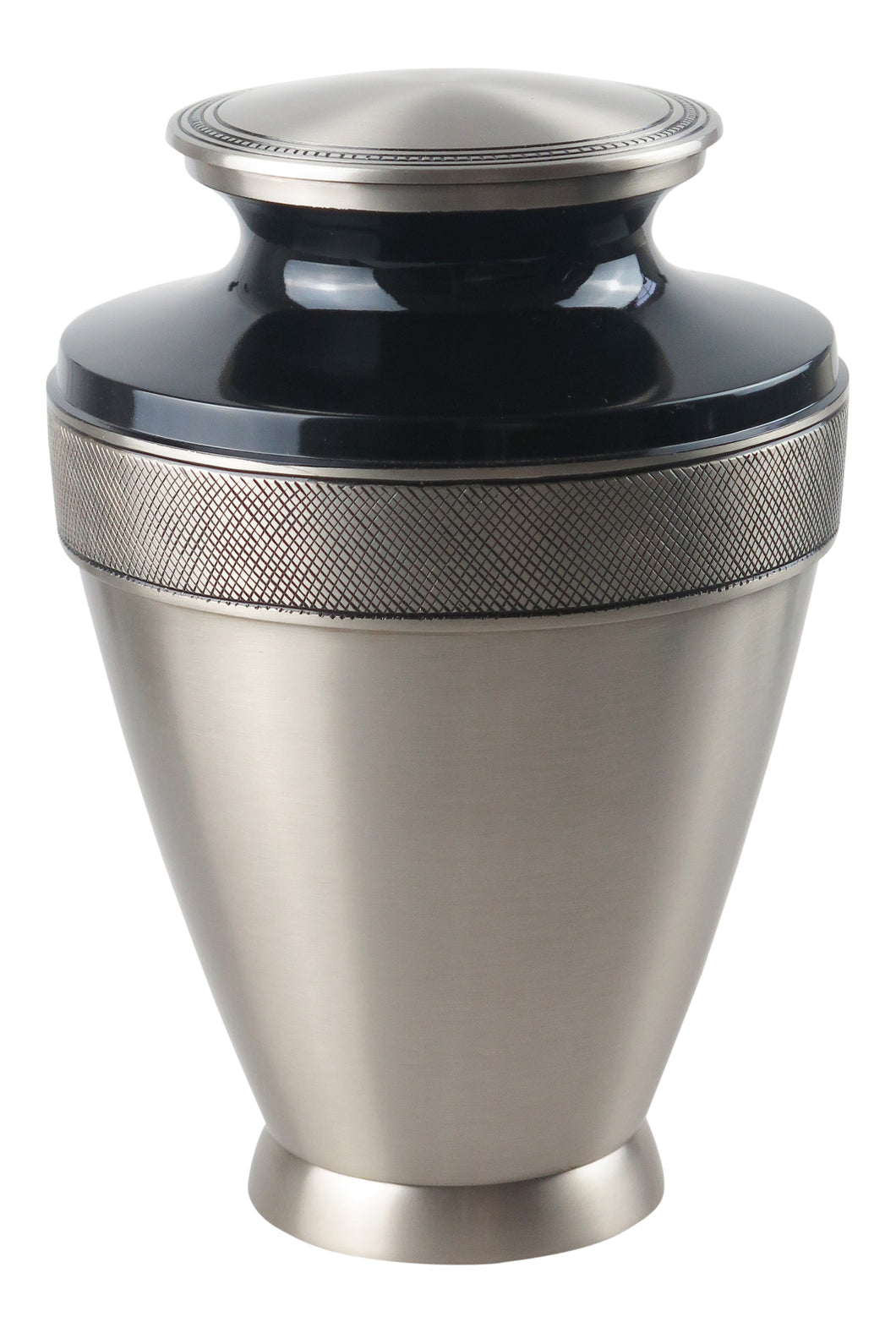 Large Black and Silver Olympia Adult Brass Urn With Optional Personalised Engraving