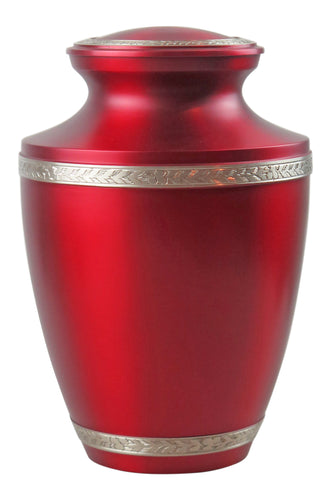 Large Red and Gold Olympia Adult Brass Urn with Optional Personalisation