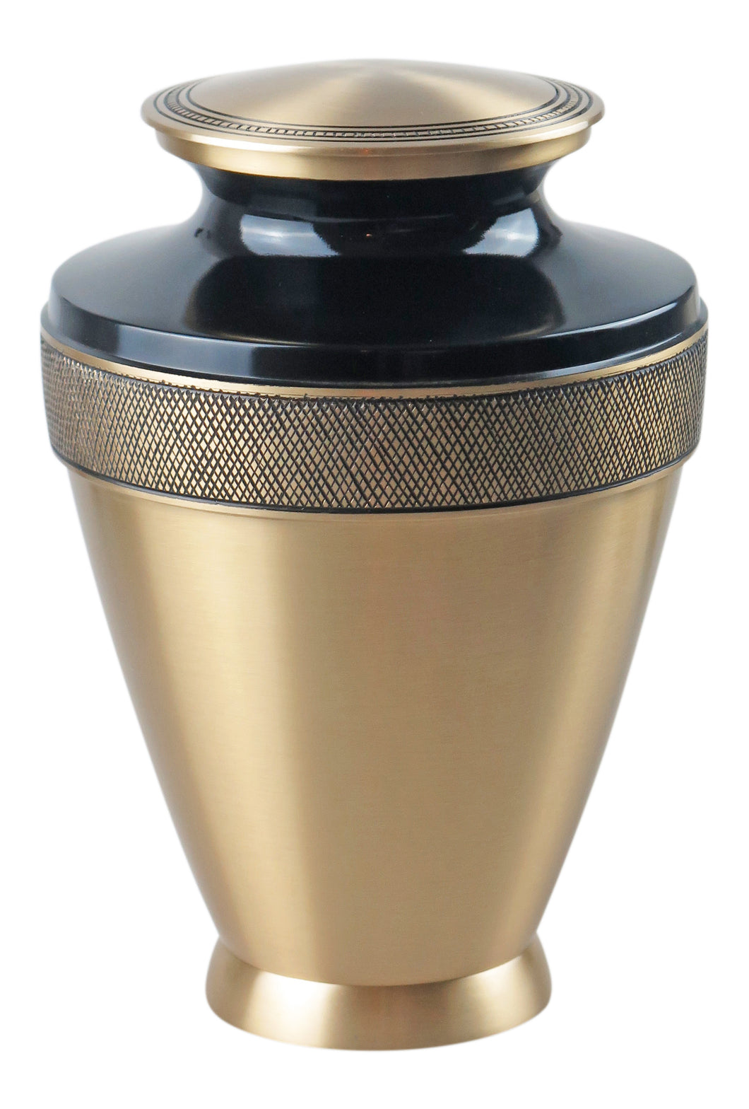 Large Black and Gold Olympia Adult Brass Urn With Optional Personalised Engraving
