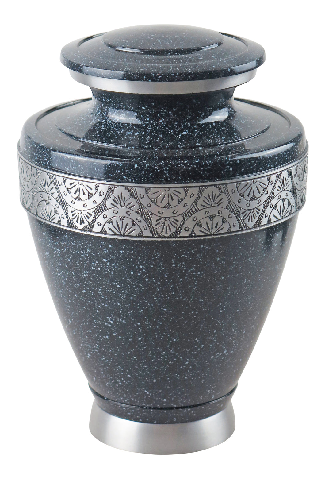 Large Black and Silver Night Sky Olympia Adult Brass Urn