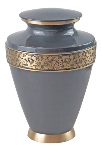 Large Slate Grey and Gold Olympia Adult Brass Urn