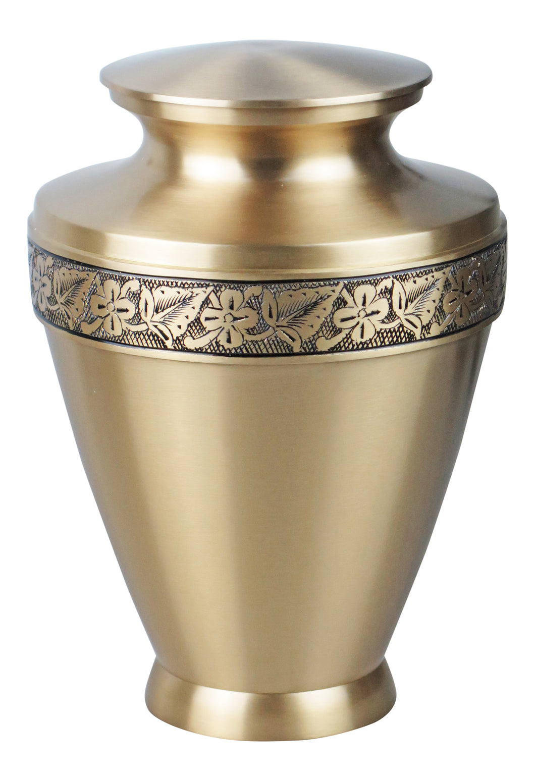 Large Gold with Black Pattern Olympia Adult Brass Urn With Optional Personalised Engraving