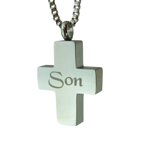 Son Cross Cremation Urn Pendant