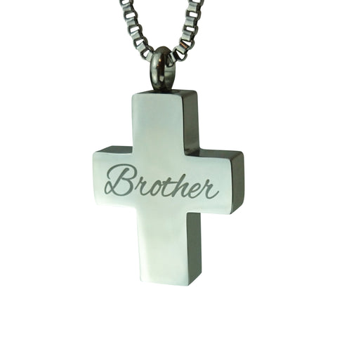 Brother Cross Cremation Urn Pendant