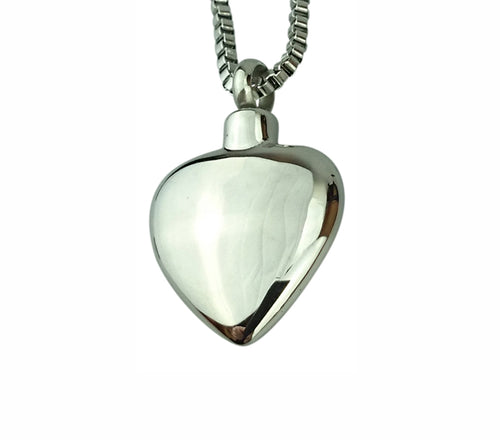 Plain Heart Cremation Urn Pendant