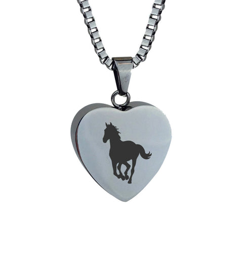 Horse Heart Cremation Urn Pendant