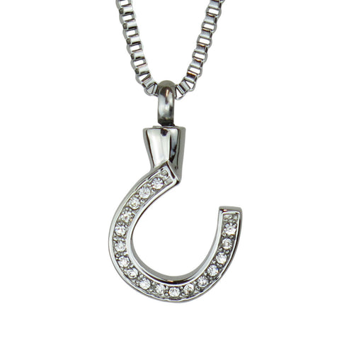 Horseshoe Crystal Cremation Urn Pendant