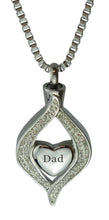 Dad Diamond Heart Cremation Urn Pendant