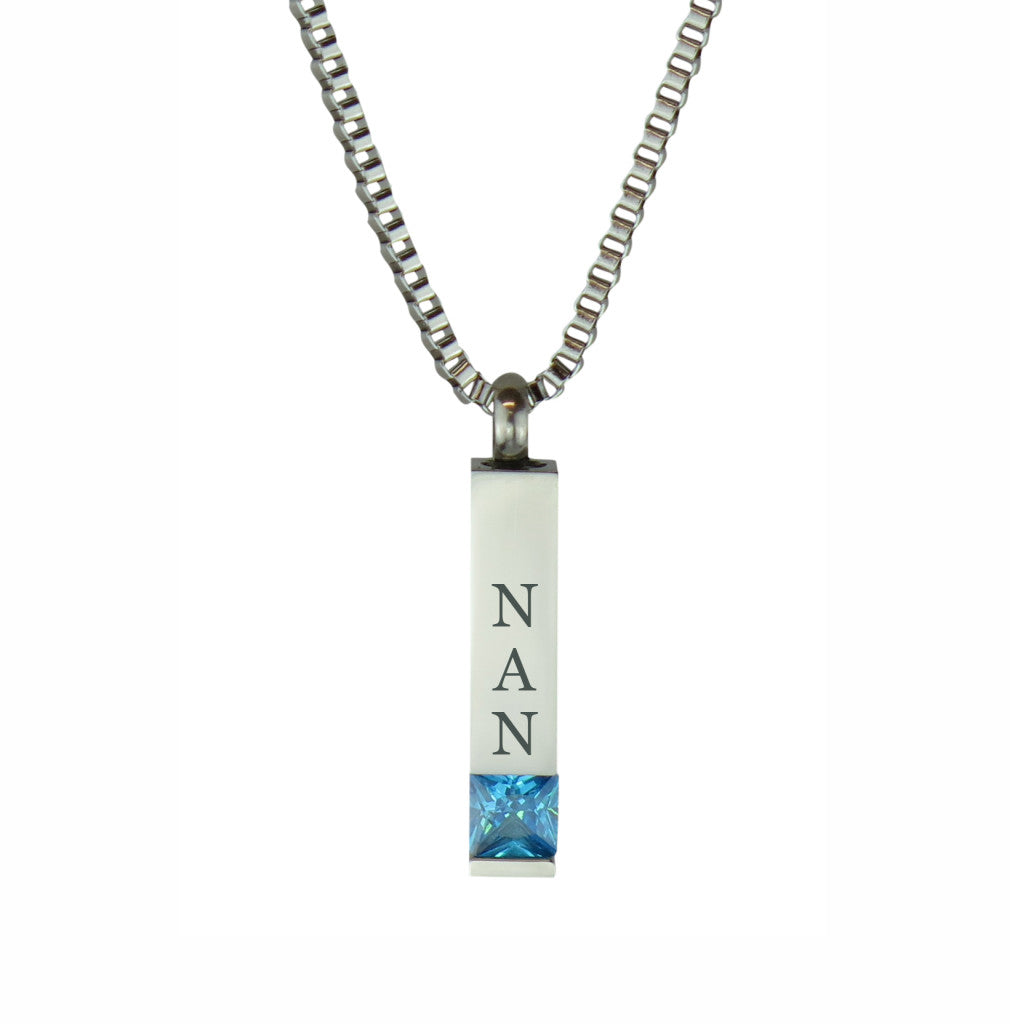 Nan Quantum Blue Crystal Cremation Urn Pendant