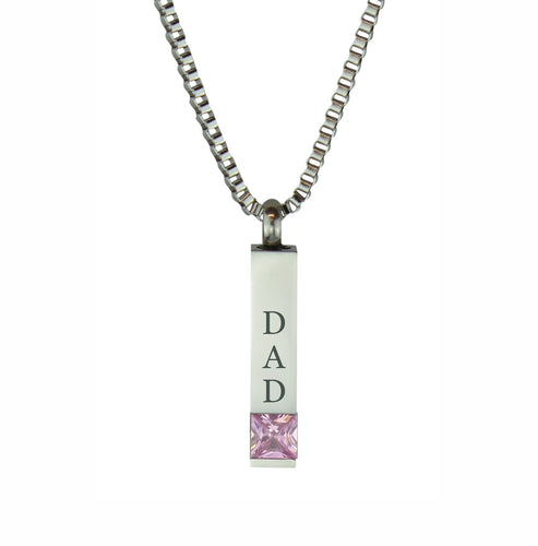 Dad Quantum Pink Crystal Cremation Urn Pendant