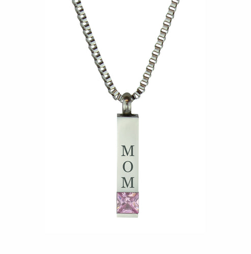 Mom Quantum Pink Crystal Cremation Urn Pendant