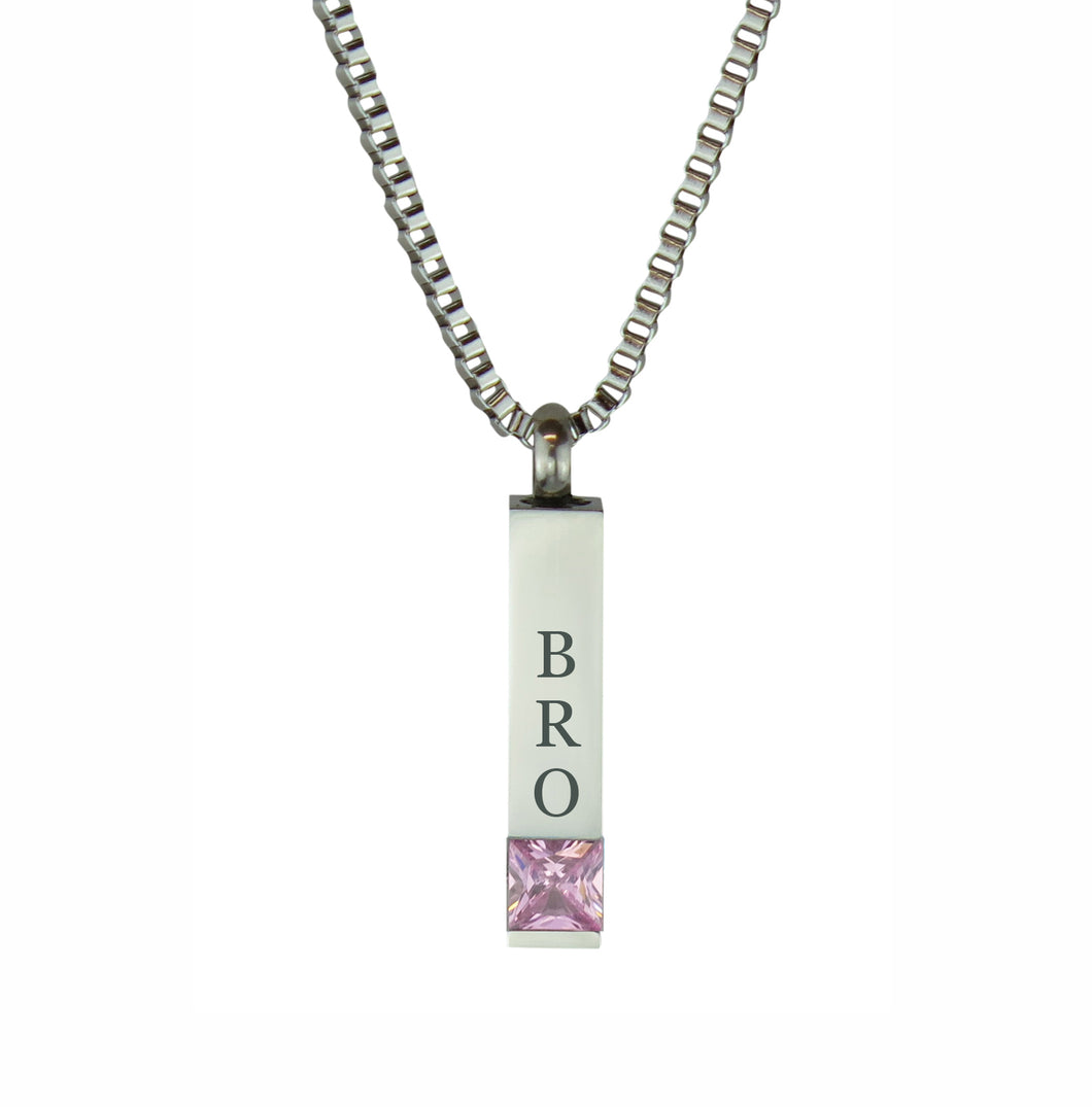 Brother Quantum Pink Crystal Cremation Urn Pendant