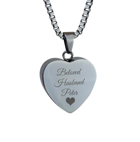 Beloved Husband Personalised Cremation Urn Pendant