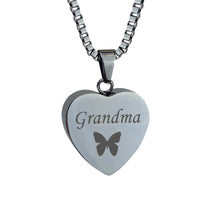 Grandma Butterfly Heart Cremation Urn Pendant