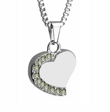 Heart with Crystals Cremation Urn Pendant - Optional Personalisation