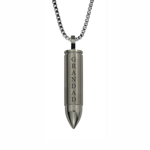 "Grandad" Silver Bullet Personalised Urn Pendant | Love to Treasure