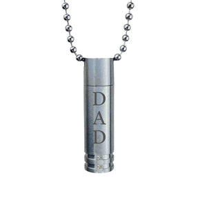 Dad Cylinder with Crystals Cremation Urn Pendant