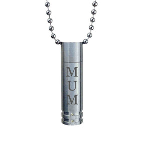 Mum Cylinder with Crystals Cremation Urn Pendant