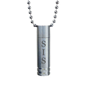 Sister Cylinder with Crystals Cremation Urn Pendant