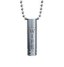 Wife Cylinder with Crystals Cremation Urn Pendant