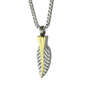 Gold Feather Cremation Urn Pendant
