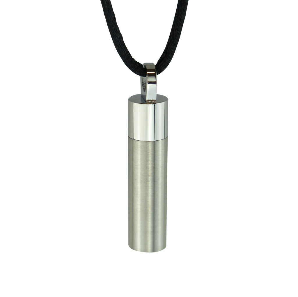 Cannister on Silk Rope Cremation Urn Pendant