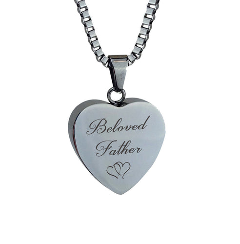 Beloved Father Hearts Cremation Urn Pendant