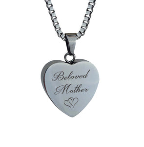 Beloved Mother Hearts Cremation Urn Pendant