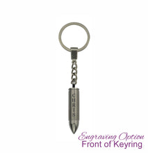 Bullet Cremation Urn Keychain Keyring - Optional Personalisation