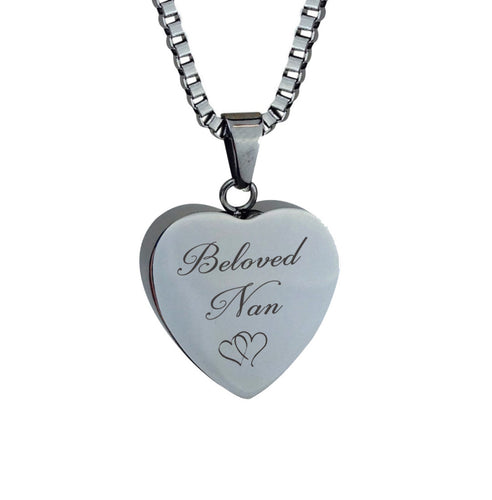 Beloved Nan Hearts Cremation Urn Pendant