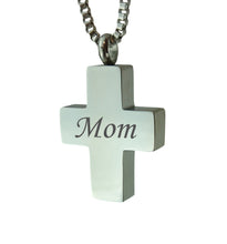 Mom Cross Cremation Urn Pendant
