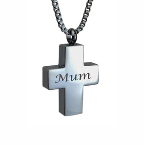 Mum Cross Cremation Urn Pendant