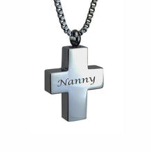 "Nanny" Personalised Cross Ashes Urn Pendant | Love to Treasure