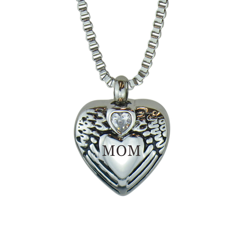 Forever Mom Heart SS Urn Necklace - Perfect Memorials