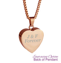 Brother Dove Rose Gold Heart Cremation Urn Pendant