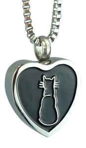 Cat Heart Cremation Urn Pendant