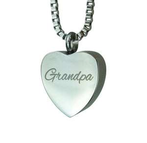 Grandpa Heart Cremation Urn Pendant