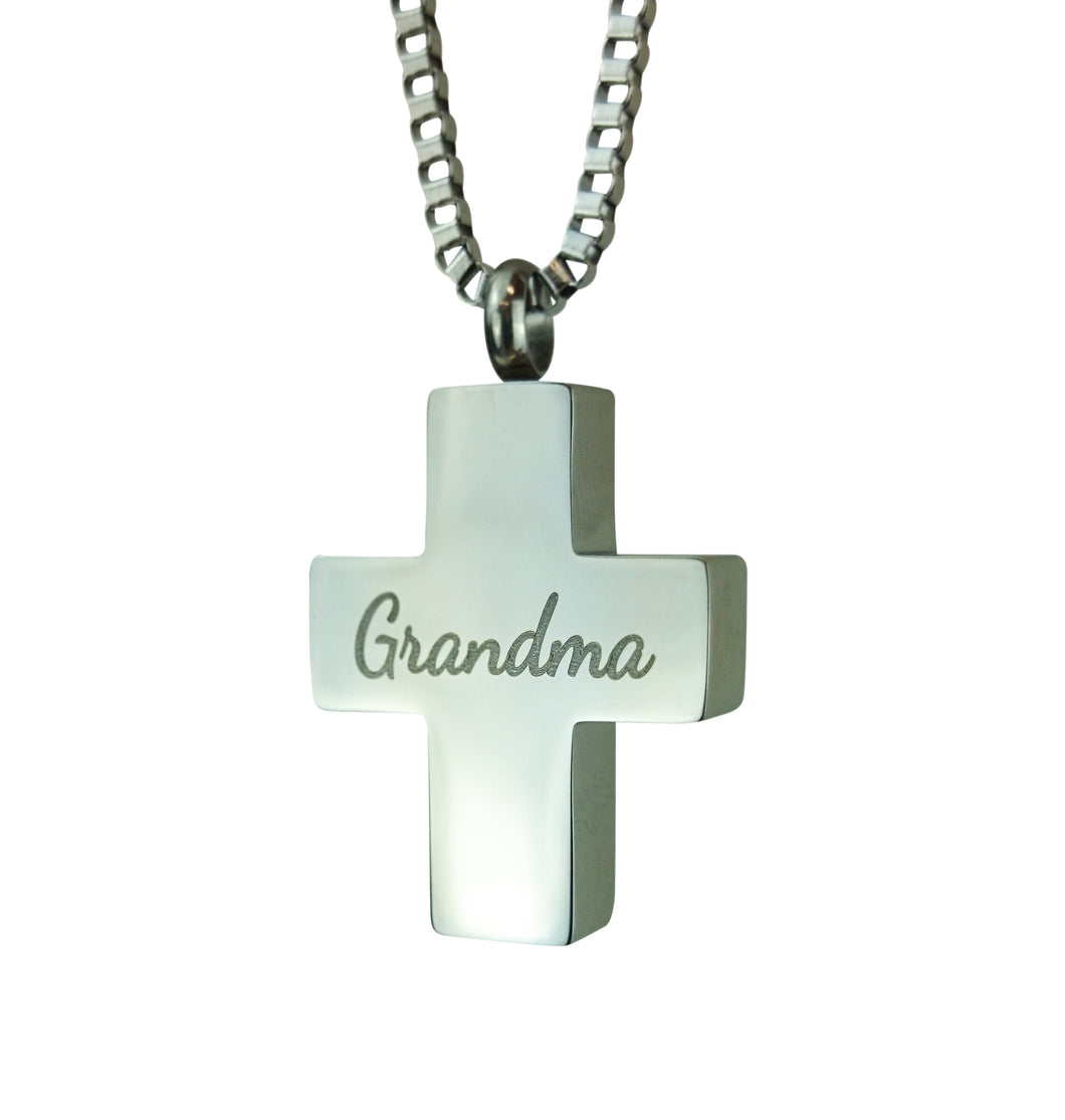 Grandma Cross Cremation Urn Pendant