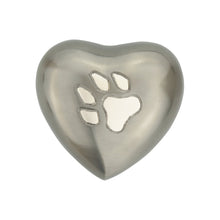 Paw Print on Heart Pet Urn Brass Heart Keepsake