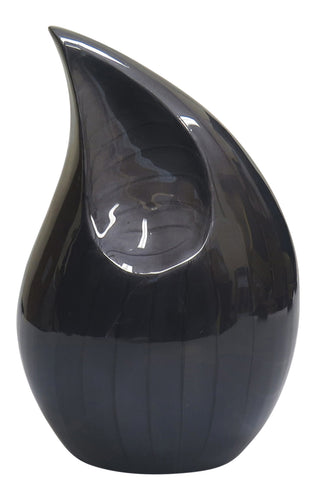 Large Black Teardrop Urn for Adult or Pet Dog Ashes | Love to Treasure