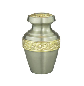 Miniature Silver and Gold Pattern Keepsake Urn