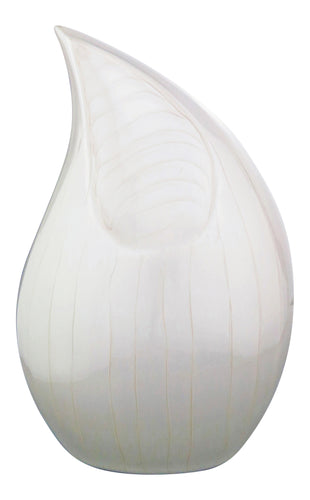 Large Pearl White Teardrop Urn for Adult or Pet Ash | Love to Treasure