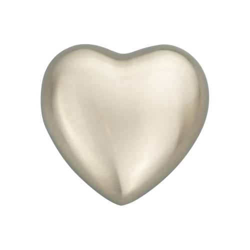 Classic Silver Heart Brass Keepsake Urn