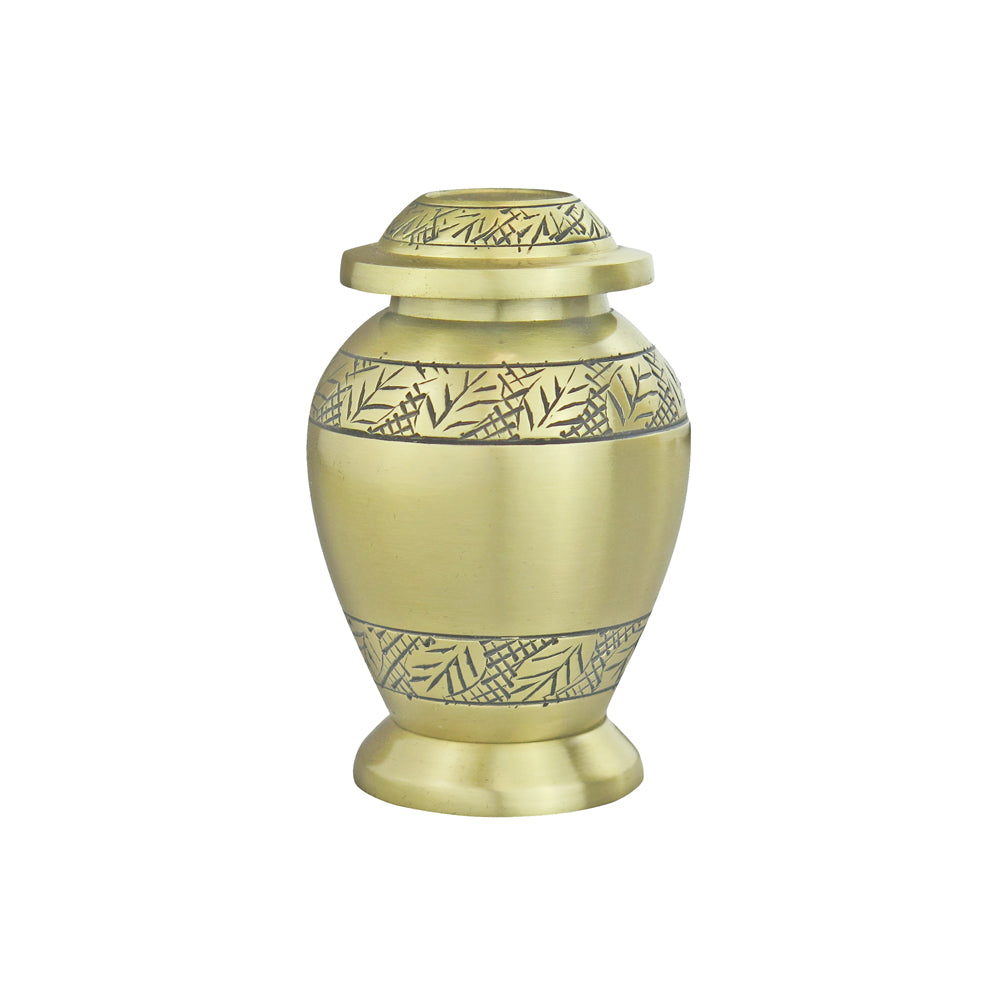Miniature Golden Patterned Keepsake Urn with Optional Personalisation