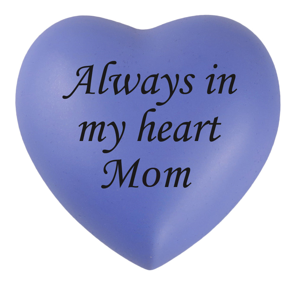 Always in my Heart Mom Purple Heart Brass Keepsake Urn